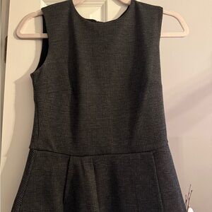 Banana Republic Charcoal Plaid Peplum Top